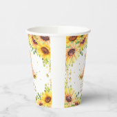 愛らしいヒマワリのテディベア赤ちゃんシャワー誕生日 紙コップ (左)