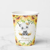 愛らしいヒマワリパンダベビーシャワー誕生日 紙コップ (裏面)