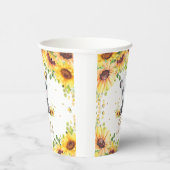 愛らしいヒマワリパンダベビーシャワー誕生日 紙コップ (右)