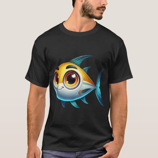愛らしいヒラマサの魚 Tシャツ (正面)