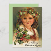 愛らしいビクトリア時代の少女のクリスマス ノートカード (正面/裏面)