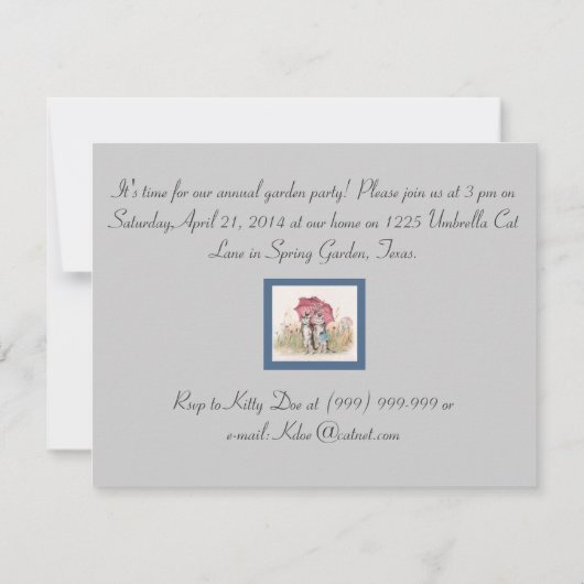愛らしいビクトリア時代の猫の招待状 招待状 (裏面)