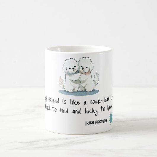 愛らしいビコンフレンズと引用文 コーヒーマグカップ (中央)