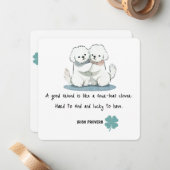 愛らしいビコンフレンズと引用文 ノートカード (正面/裏面インサイチュ)