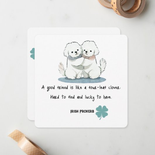 愛らしいビコンフレンズと引用文 ノートカード (正面/裏面インサイチュ)