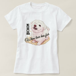 愛らしいビションフリーゼ Tシャツ