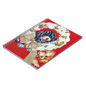 愛らしいビンテージクリスマスコッカースパニエル犬子犬 ノートブック (左側)