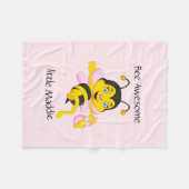 愛らしいビーガール漫画 フリースブランケット (正面(横))