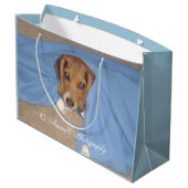 愛らしいビーグルの子犬の大きな抱き枕 ラージペーパーバッグ (裏面アングル)