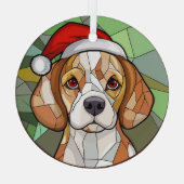 愛らしいビーグルクリスマス ガラスオーナメント (裏面)