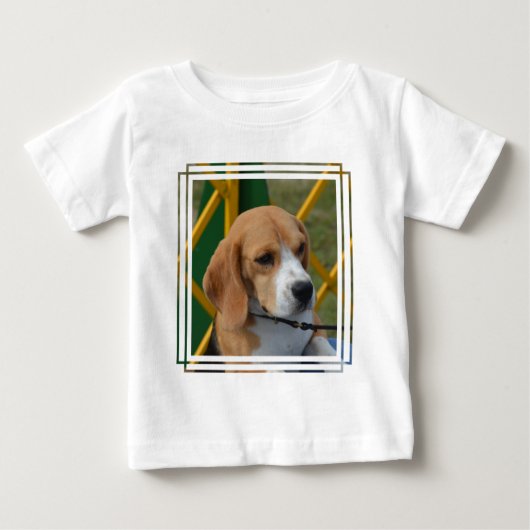 愛らしいビーグル犬 ベビーTシャツ (正面)