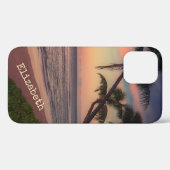 愛らしいビーチの夕日とヤシの木 Case-Mate iPhoneケース (裏面 (横))