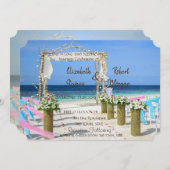 愛らしいビーチアーバーフローラ結婚式招待状 招待状 (正面/裏面)