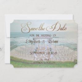 愛らしいビーチウェディング・フラワーのSave The Date セーブザデート