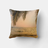 愛らしいビーチサンセットパーム クッション (裏面)