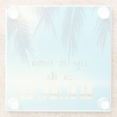 愛らしいビーチパーム葉ズ ガラスコースター (裏面)