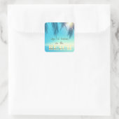 愛らしいビーチパーム葉ズ スクエアシール (バッグ)