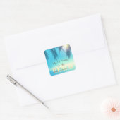 愛らしいビーチパーム葉ズ スクエアシール (封筒)