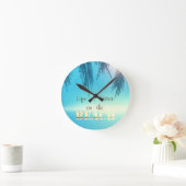 愛らしいビーチパ葉ーム ラウンド壁時計 (ホーム)