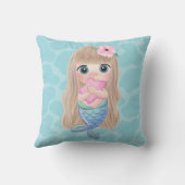 愛らしいビーチ、ベビーマーメイド クッション (裏面)