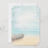 愛らしいビーチ、ボート、ライトハウスリタイアメントパーティー 招待状 (裏面)