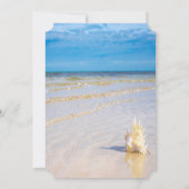 愛らしいビーチ、波、船酔い退職パーティー 招待状 (裏面)