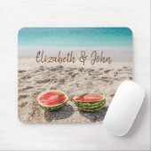 愛らしいビーチ、砂、スイカパーソナライズされた- マウスパッド (マウス)