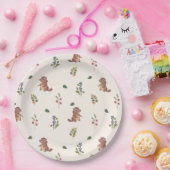 愛らしいビーバーアンドフォレストベリー装飾用クッション ペーパープレート (パーティー)