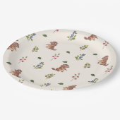 愛らしいビーバーアンドフォレストベリー装飾用クッション ペーパープレート (アングル)