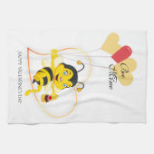 愛らしいビー峰バレンタインデーのビーアニメ キッチンタオル (横)