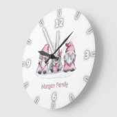 愛らしいピお洒落ンク格言クリスマス ラージ壁時計 (傾斜)