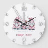 愛らしいピお洒落ンク格言クリスマス ラージ壁時計 (正面)