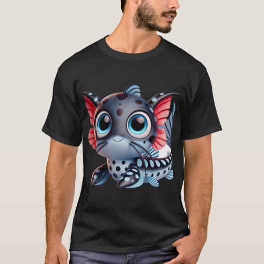 愛らしいピクタスキャットフィッシュ Tシャツ (正面)