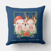 愛らしいピグカップルのクリスマス クッション (裏面)