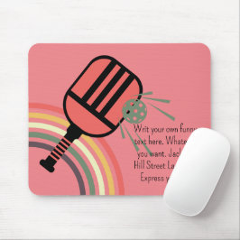 愛らしいピックボールクラシックレトロストライプのピンク マウスパッド
