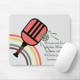 愛らしいピックボールクラシック80sストライプの追加文字 マウスパッド