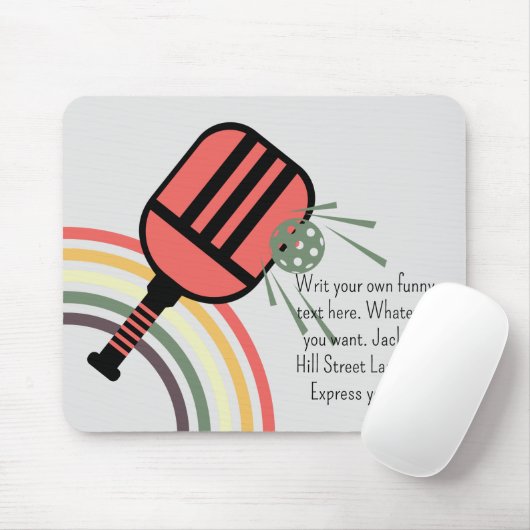 愛らしいピックボールクラシック80sストライプの追加文字 マウスパッド (マウス)