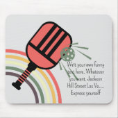 愛らしいピックボールクラシック80sストライプの追加文字 マウスパッド (正面)