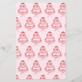 愛らしいピンクと赤のブライダルシャワービンゴゲーム (裏面)