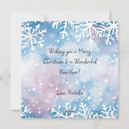 愛らしいピンクのエルフ | メリークリスマス パーソナライズ シーズンカード (裏面)