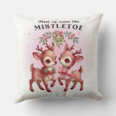 愛らしいピンクのクリスマスホリデートナディースロー クッション (裏面)