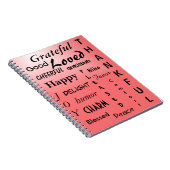 愛らしいピンクのグラデーション感謝 ノートブック (右側)