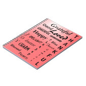 愛らしいピンクのグラデーション感謝 ノートブック (左側)