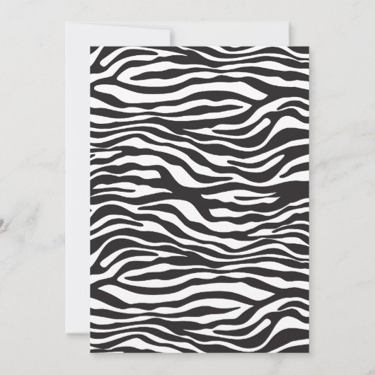 愛らしいピンクのシマウマのベビーシャワー招待状 招待状 (裏面)