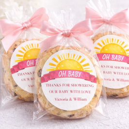 愛らしいピンクのソフトOh Baby Thank You ラウンドシール