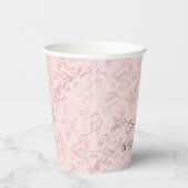 愛らしいピンクのバラ色のパール ブライダルシャワー 紙コップ (右)