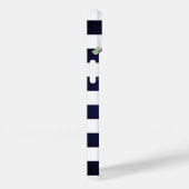 愛らしいピンクのバラ ネイビーブルーのストライプ Case-Mate iPhoneケース (裏面 / 右)