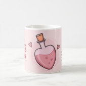 愛らしいピンクのバレンタインデーかわいい愛の呪文 コーヒーマグカップ (中央)