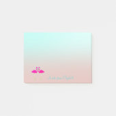 愛らしいピンクのフラミンゴパーソナライズされたス ポストイット (正面)