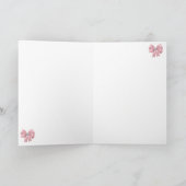 愛らしいピンクのフラミンゴ,ティアラ,レース,ボウ カード (内部)